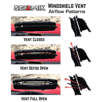 Seizmik Flip-Up Versa-Vent Windshield for the Can-Am Defender - Scratch-Res-Poly